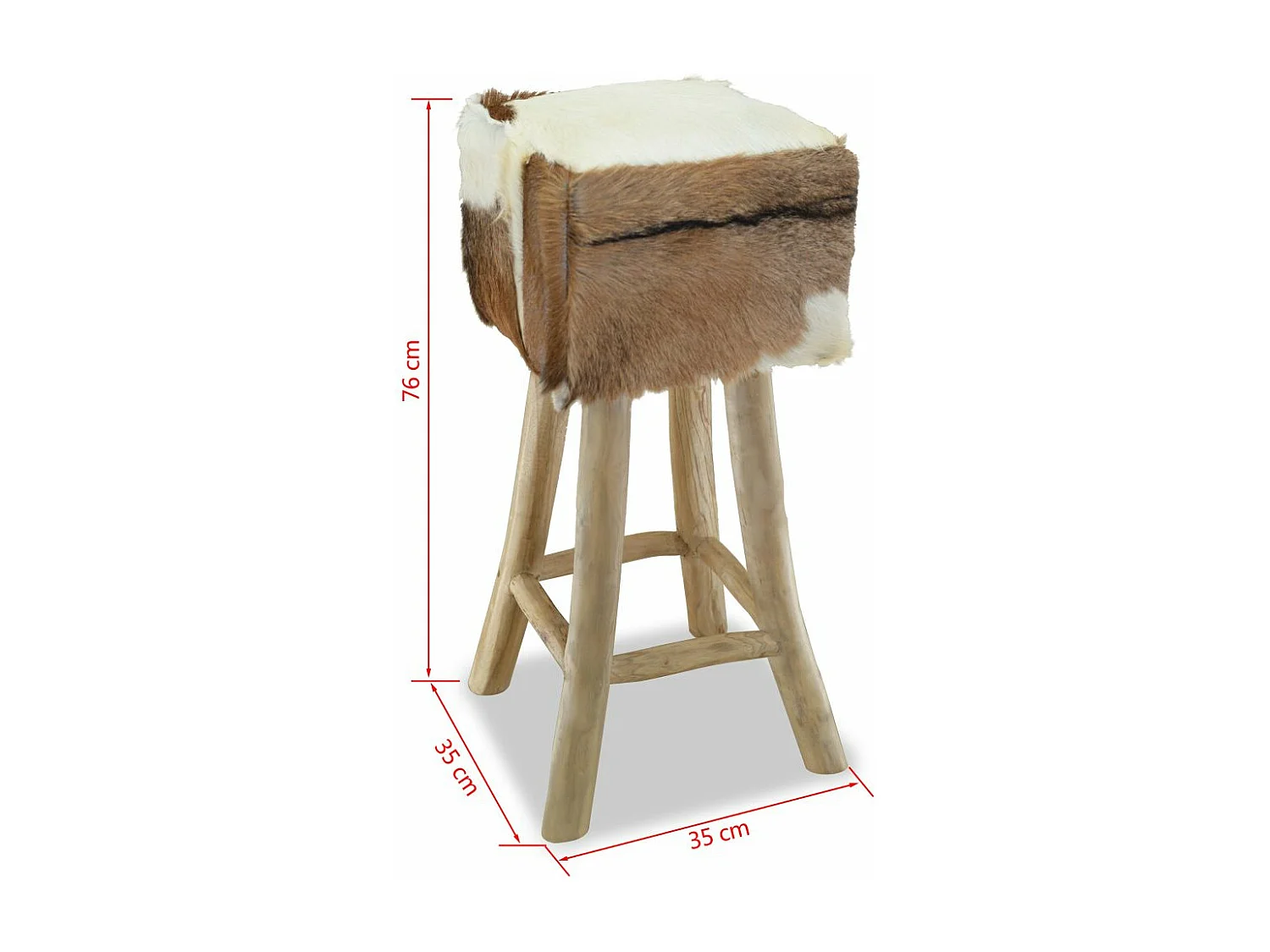 Tabouret de bar design cuir 35 x 35 x 76 cm 1202084