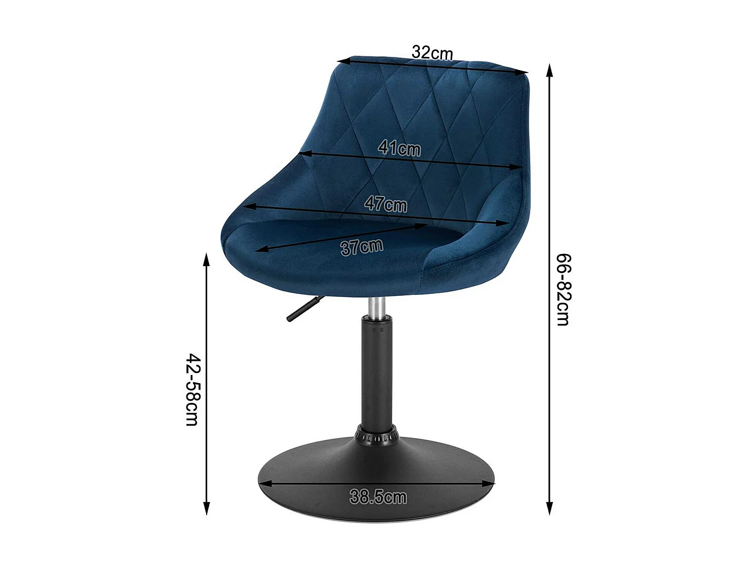 Lot de 2 tabourets bleue 47 x 38.5 x 82 cm 19_0000248