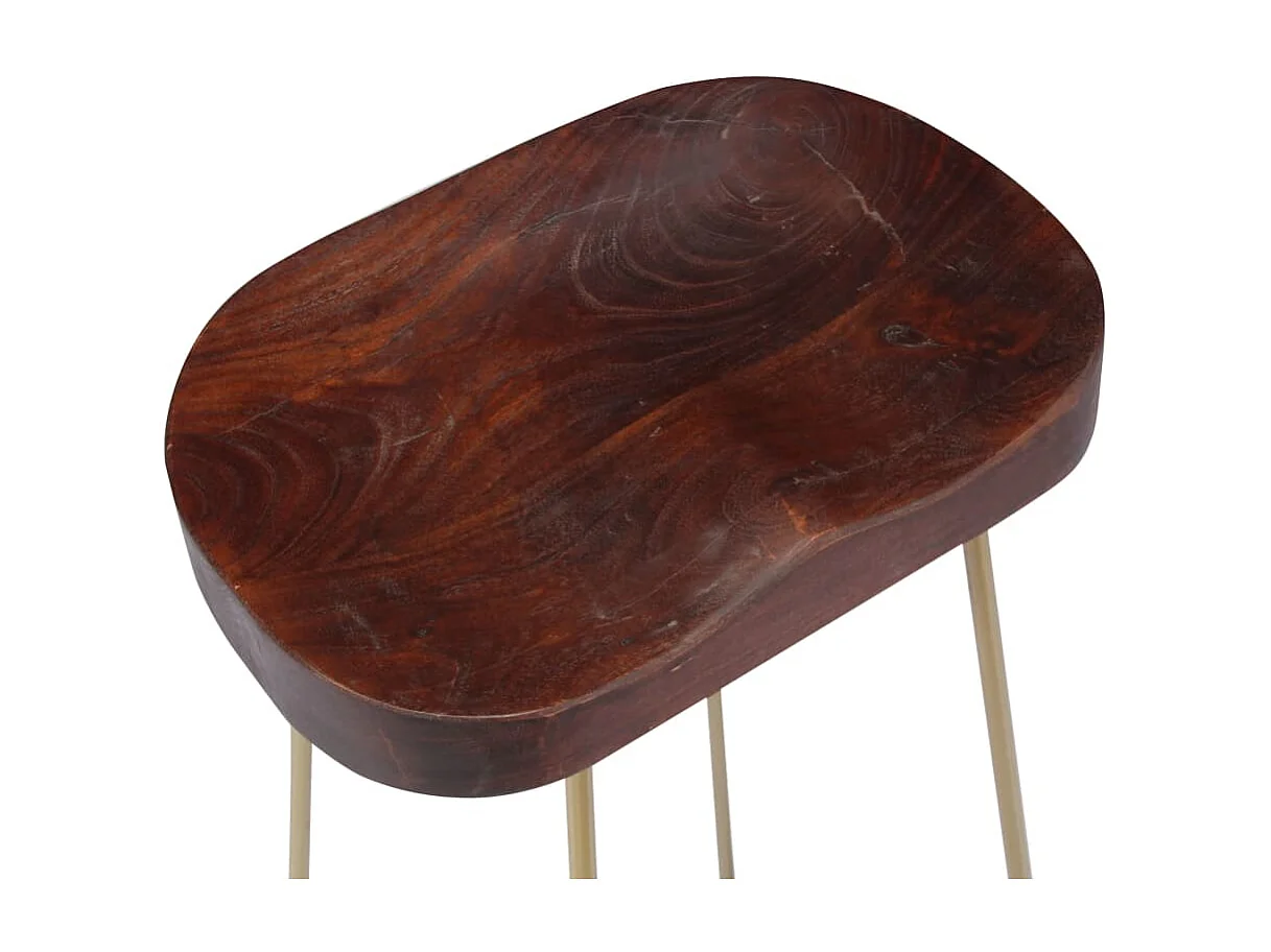 Lot de deux tabourets bois marron 45 x 40 x 62 cm 1202101