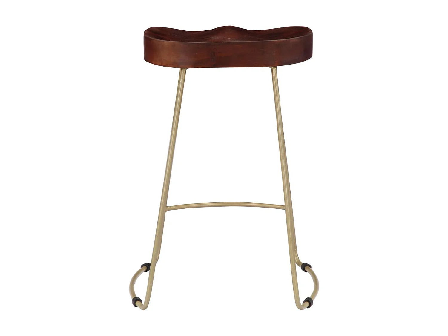 Juego de dos taburetes de bar de diseño con asiento de madera maciza de mango 1202101