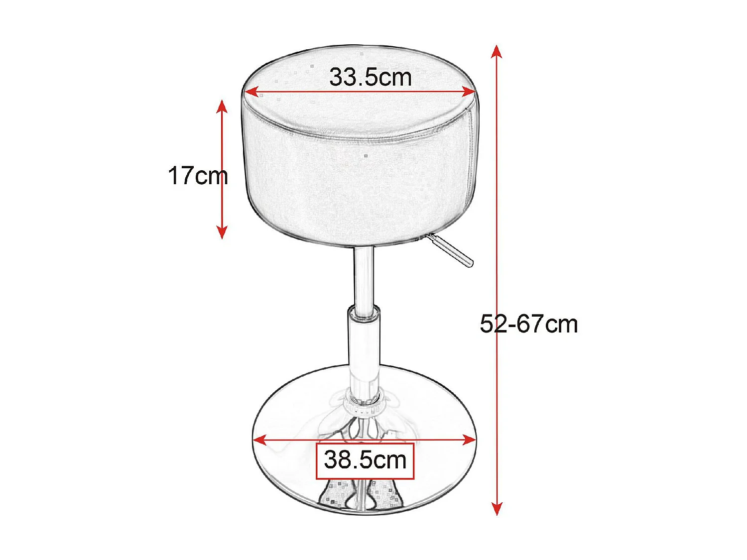 Sgabello in ecopelle con struttura in metallo cromo nero 19_0000250