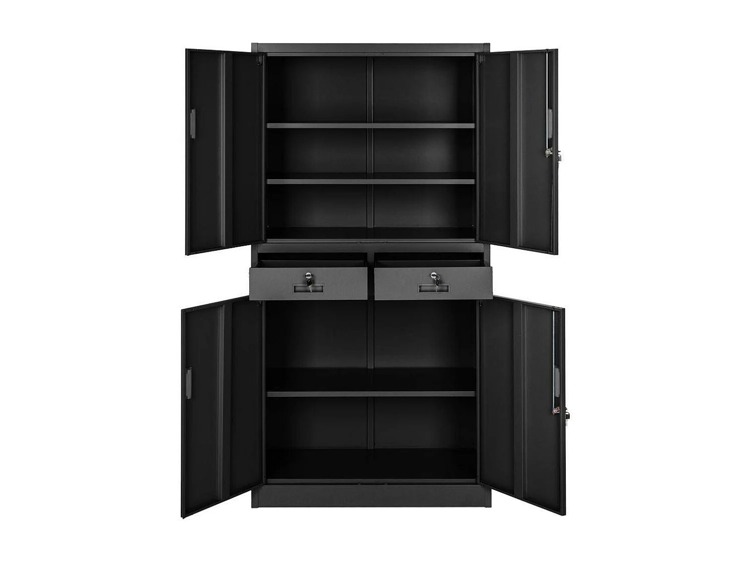 Armoire métallique étagère meuble métal argentée 90 x 40 x 180 cm 08_0000377