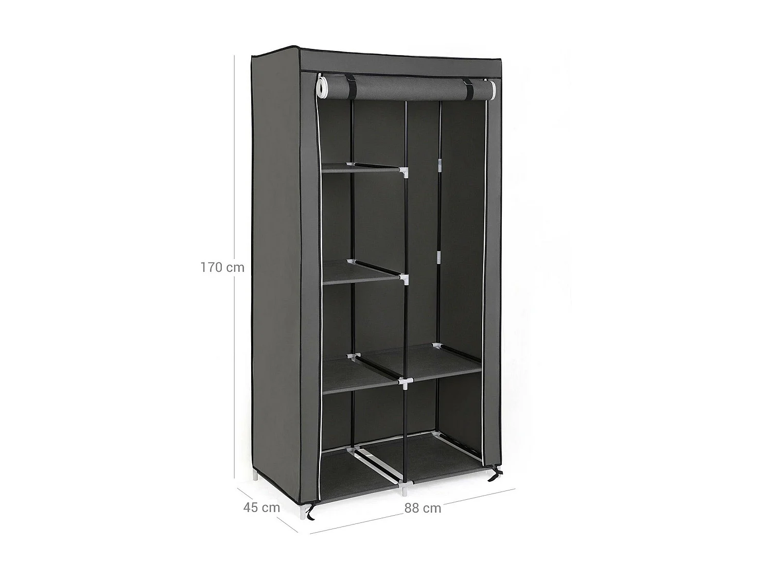 Armoire de rangement penderie tissu grise 58 x 28 x 9 cm 12_0003656