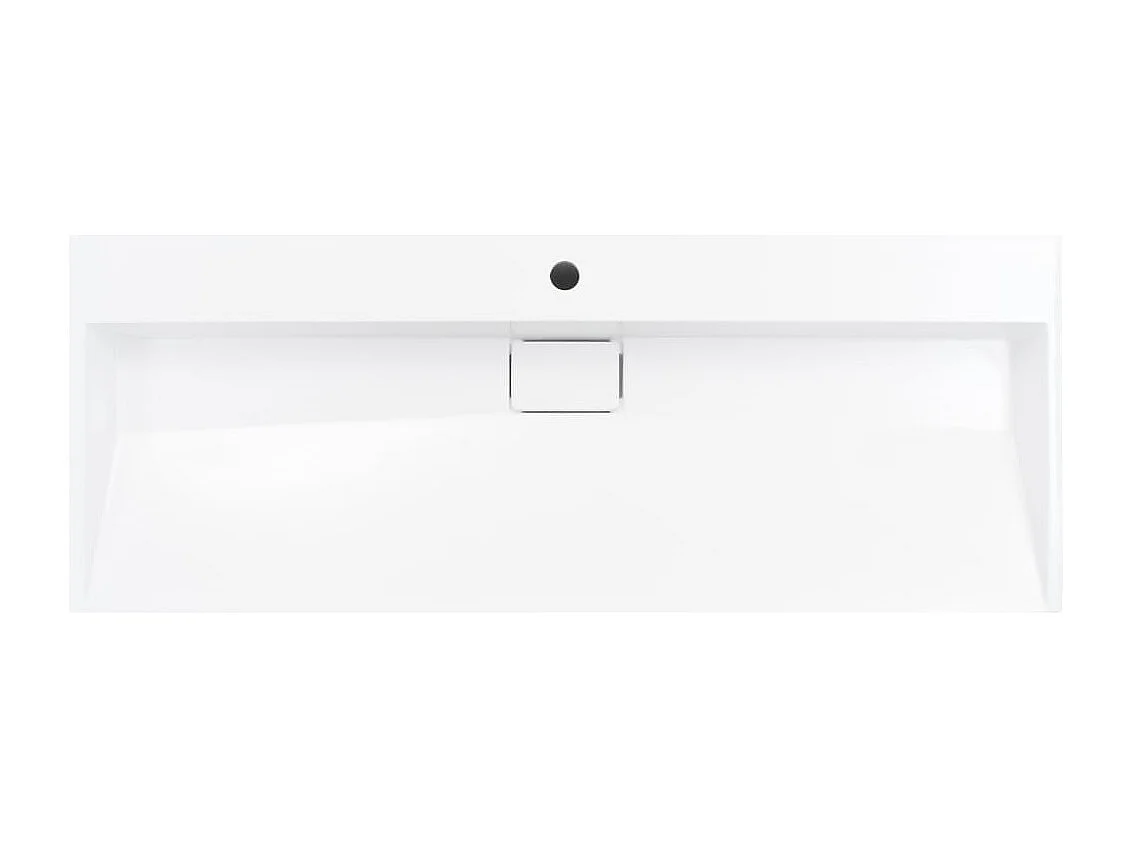 Lavabo Lavabo sobre encimera Fregadero Lavabo para montaje Cuarto de baño Interior Ducha WC Cabina Hogar 120 x 46 cm Mineral fundido blanco 02_0002636