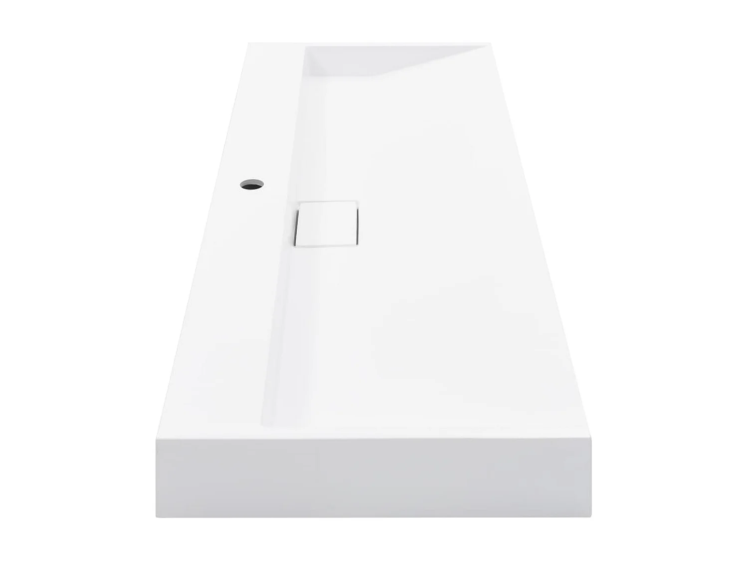 Lavabo Lavabo sobre encimera Fregadero Lavabo para montaje Cuarto de baño Interior Ducha WC Cabina Hogar 120 x 46 cm Mineral fundido blanco 02_0002636