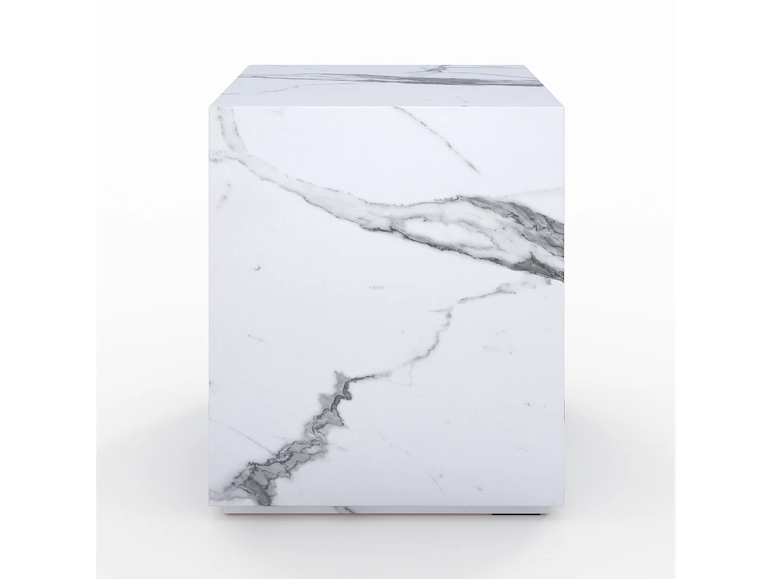 Tavolino d'appoggio effetto marmo bianco - Lison