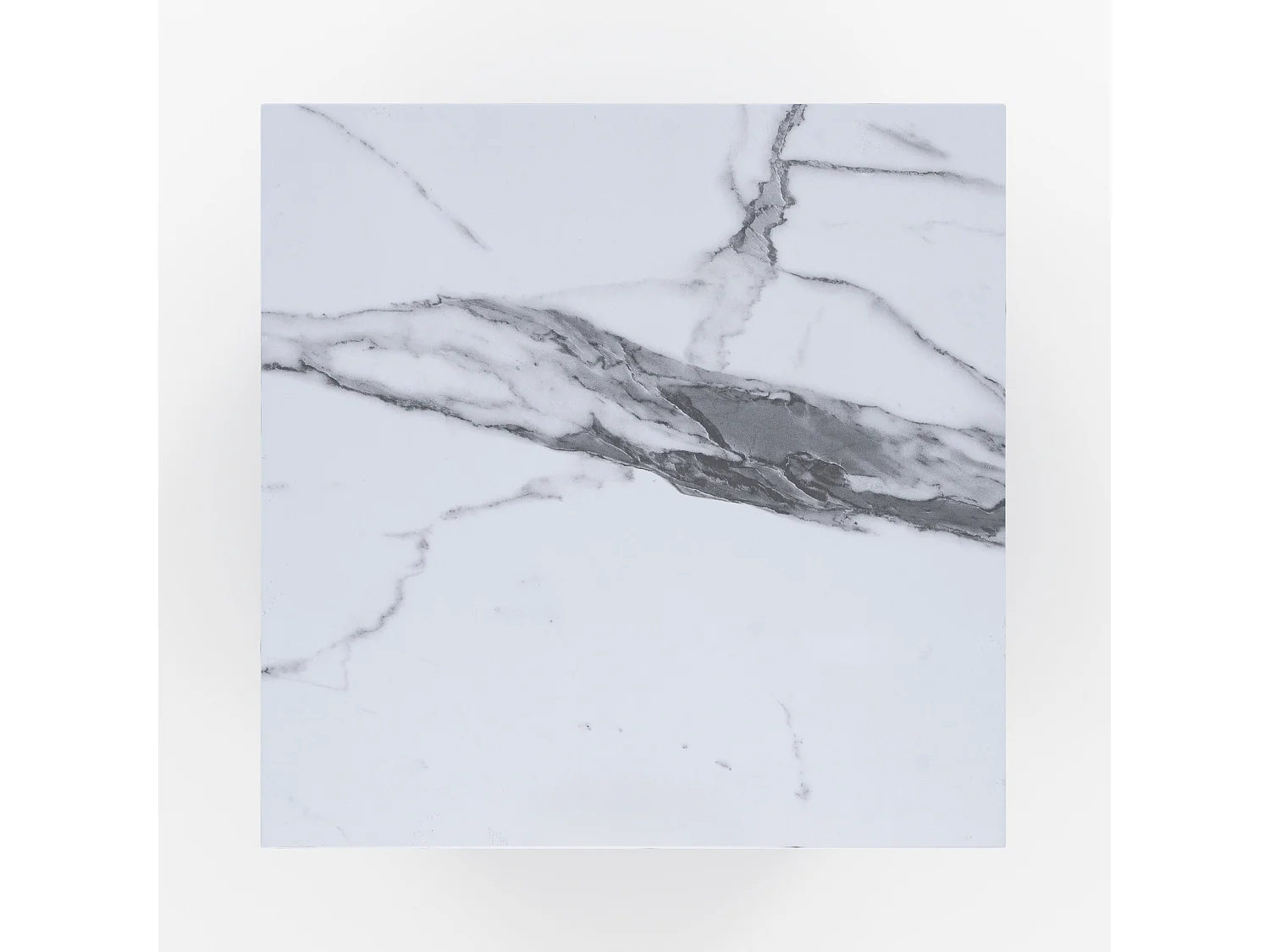 Tavolino d'appoggio effetto marmo bianco - Lison