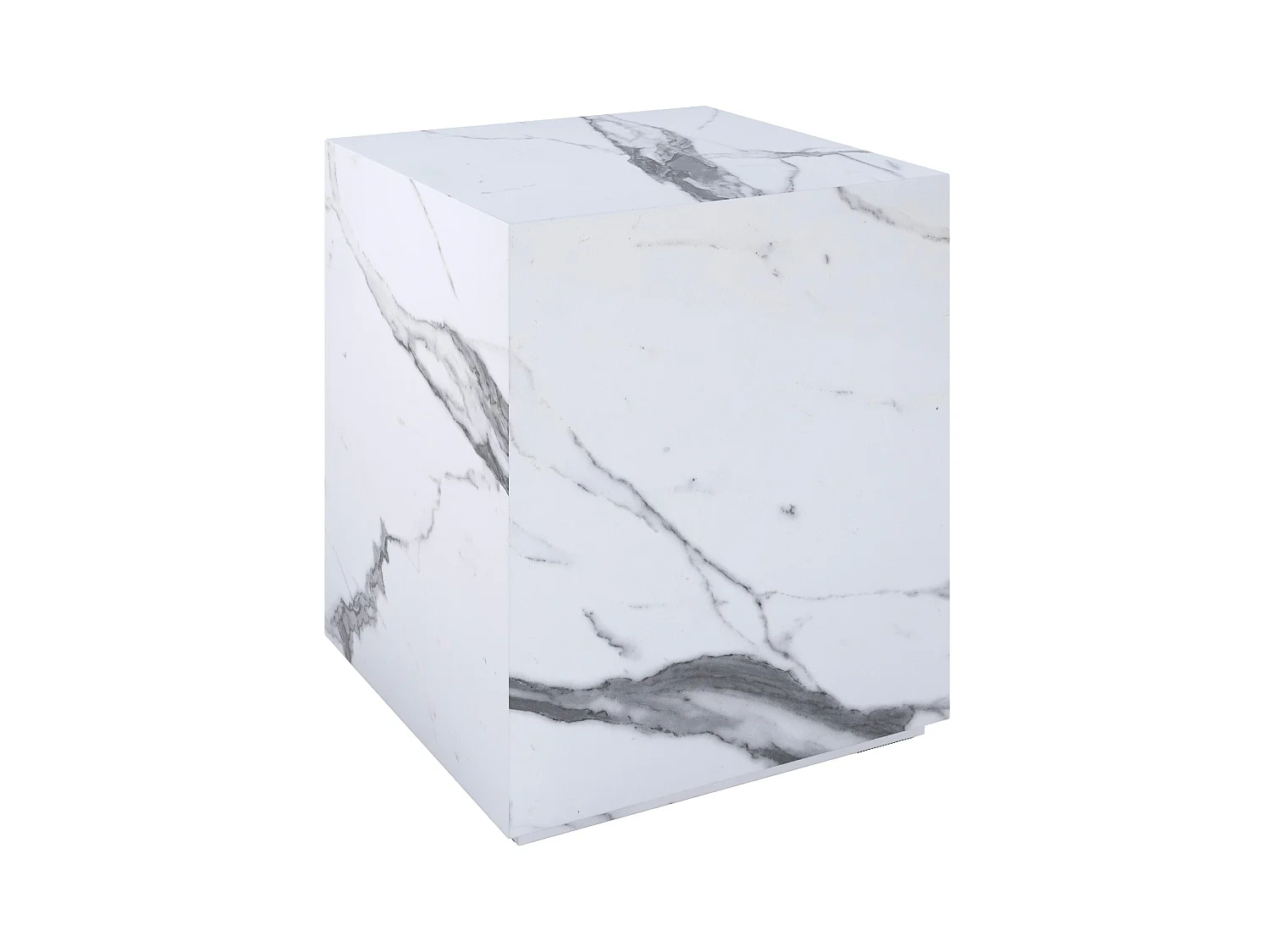 Tavolino d'appoggio effetto marmo bianco - Lison