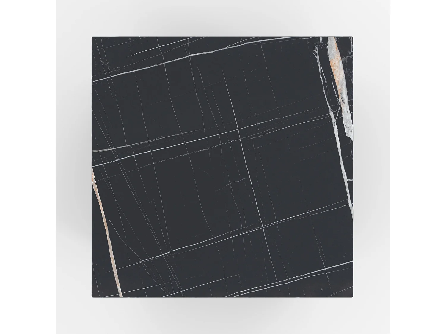 Table d'appoint effet marbre noire - Lison