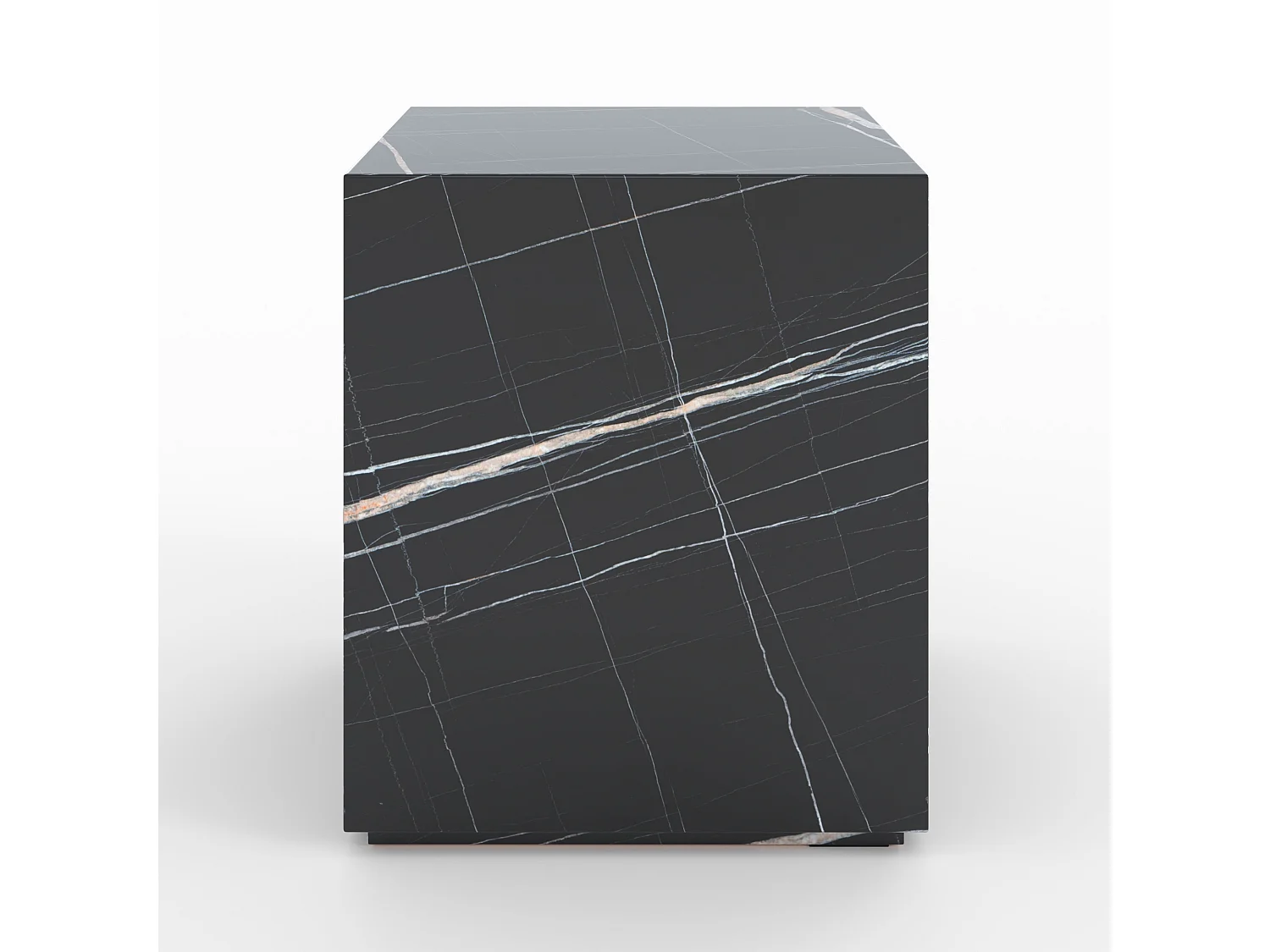 Table d'appoint effet marbre noire - Lison