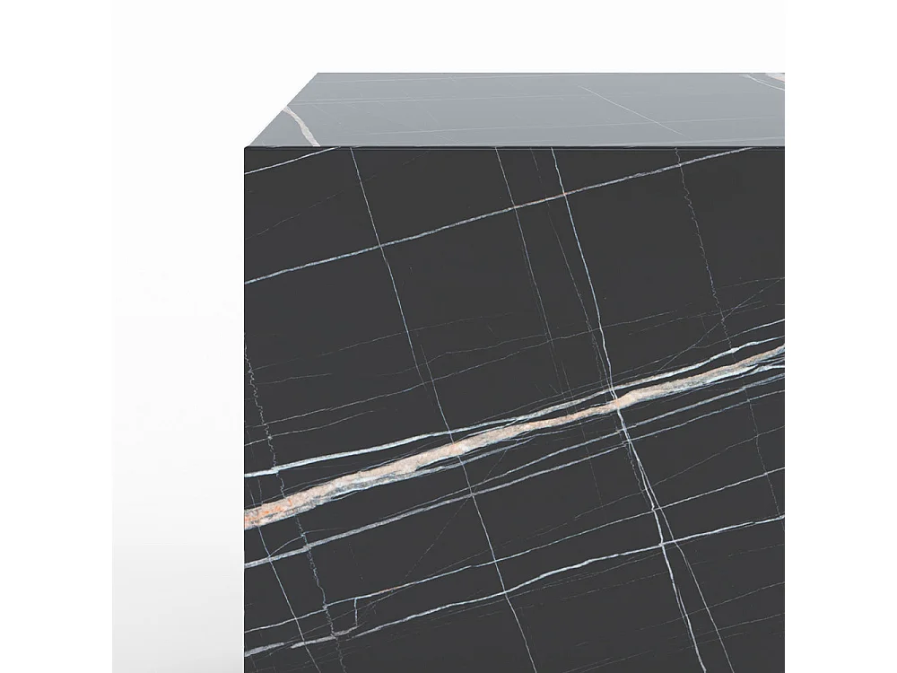 Table d'appoint effet marbre noire - Lison