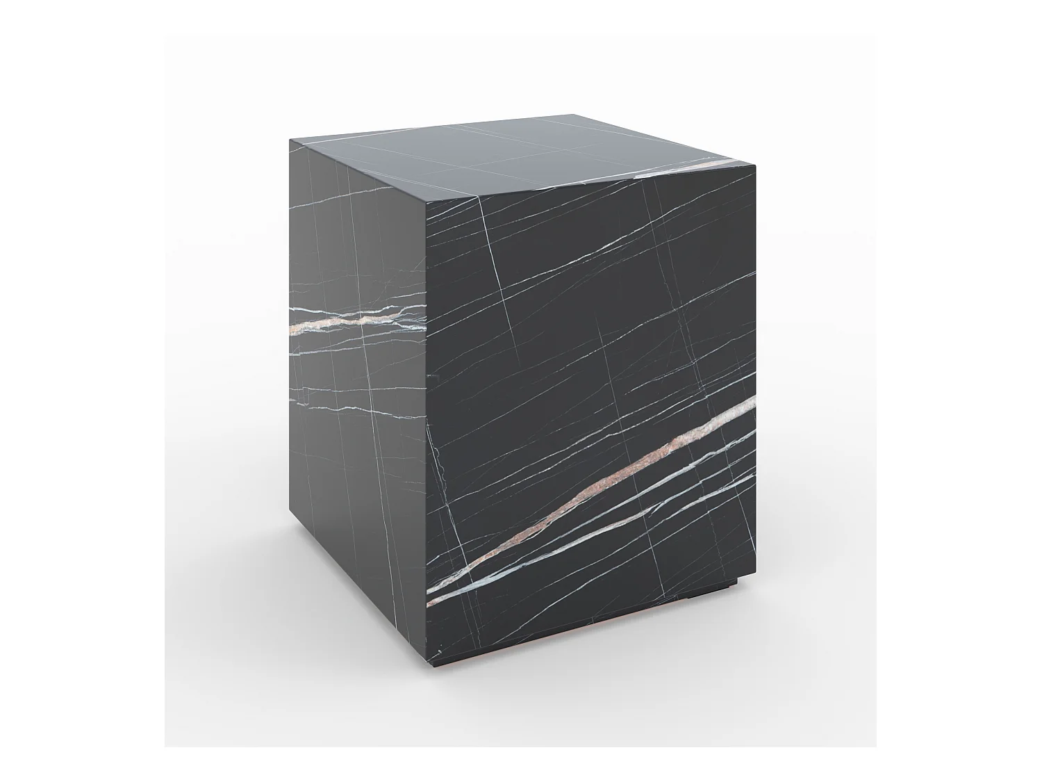 Table d'appoint effet marbre noire - Lison
