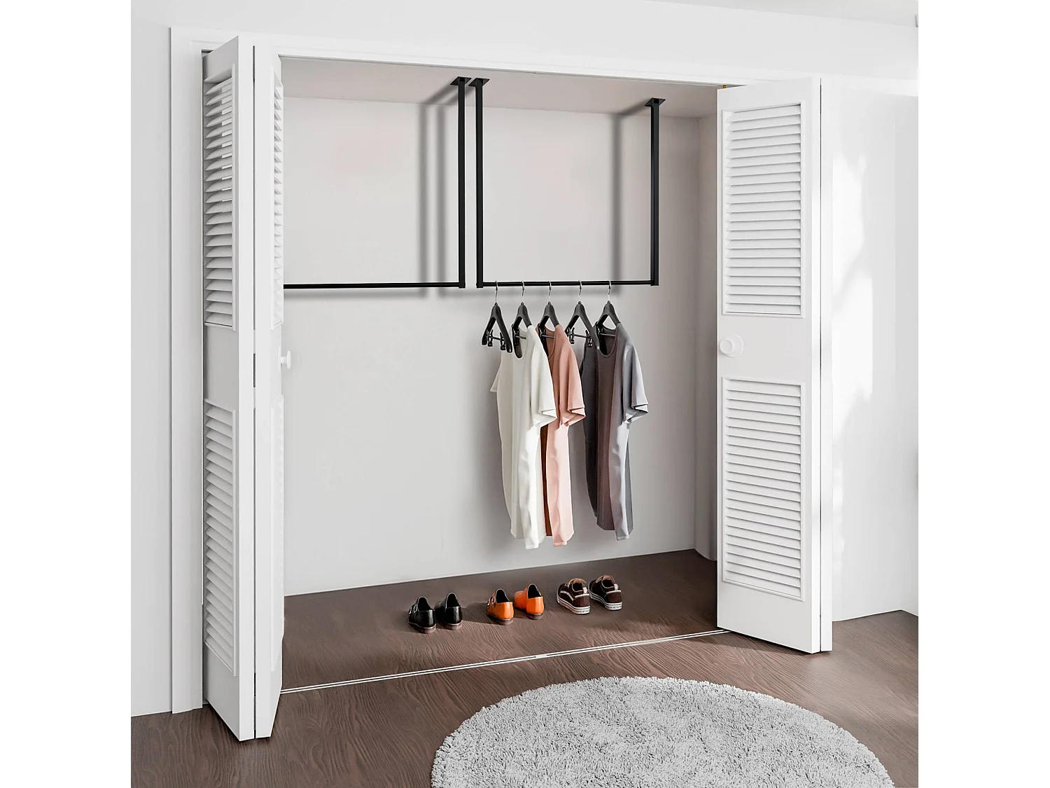 Portant à vêtement - Métal - 80x80 cm - Noir - Fenton