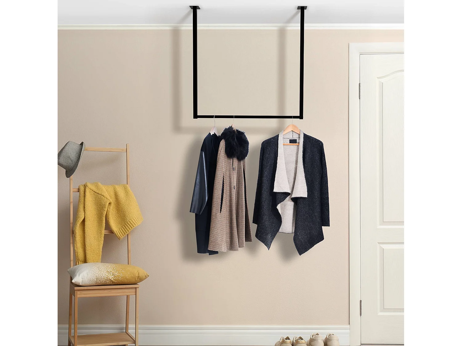 Portant à vêtement - Métal - 80x80 cm - Noir - Fenton