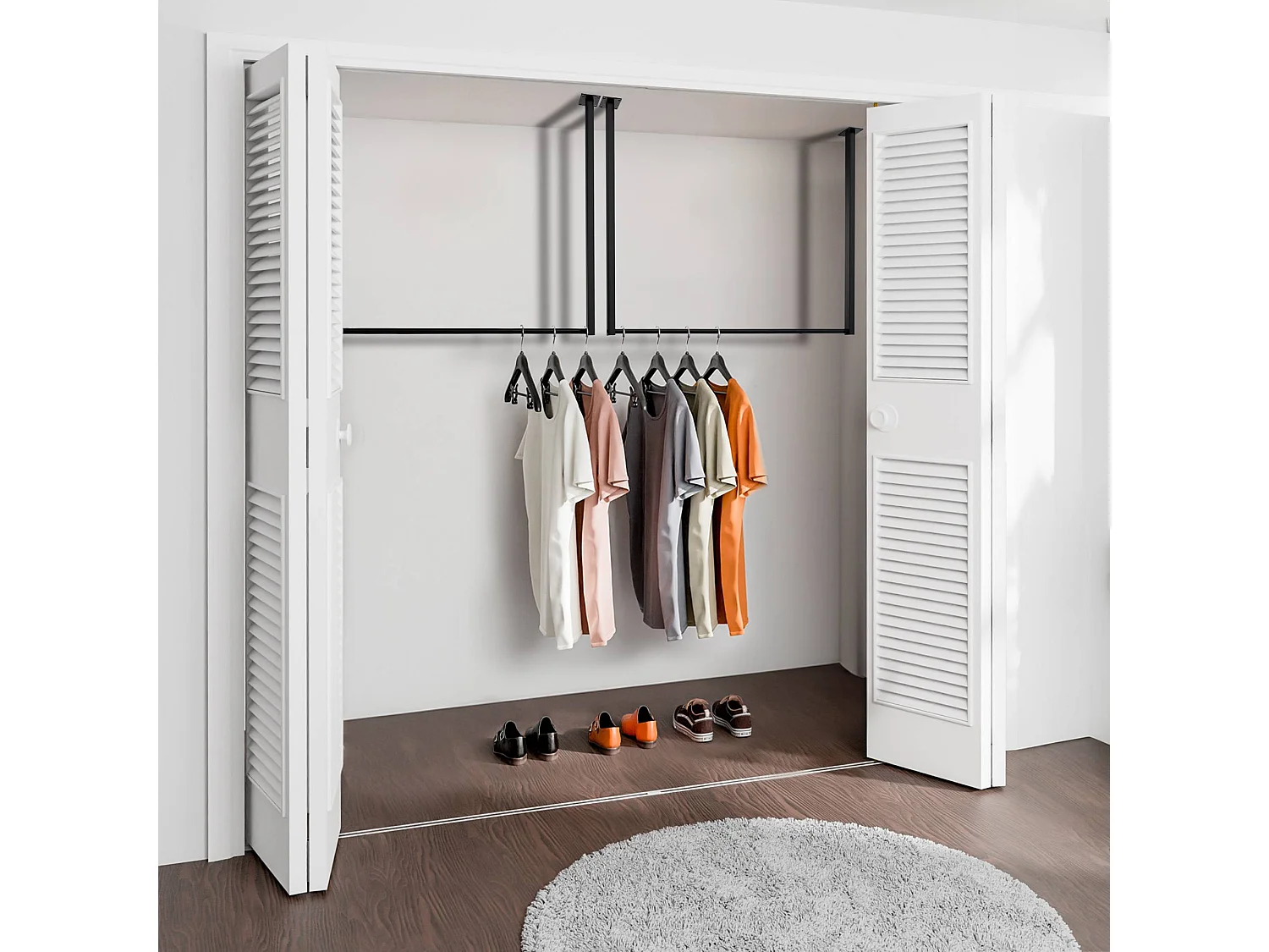 Portant à vêtement - Métal - 100x80 cm - Noir - Fenton