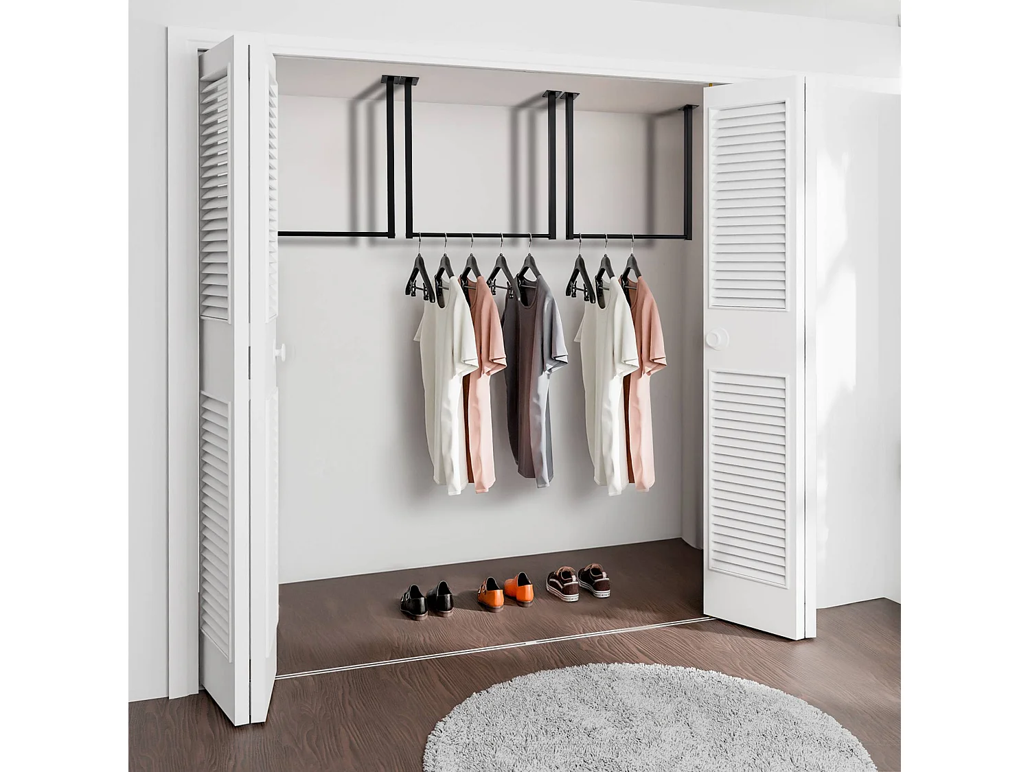 Portant à vêtement - Métal - 60x60 cm - Noir - Fenton