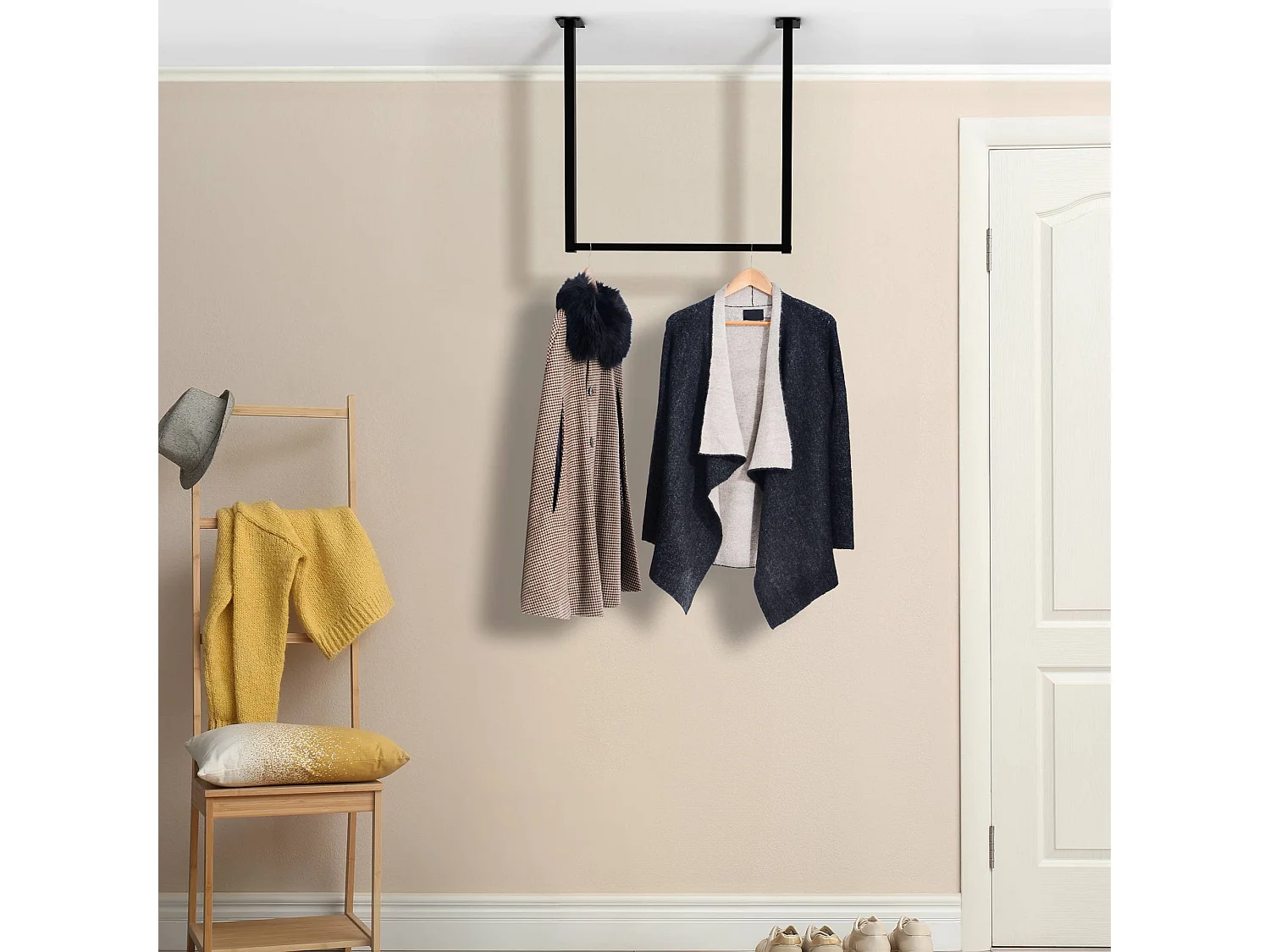 Portant à vêtement - Métal - 60x60 cm - Noir - Fenton