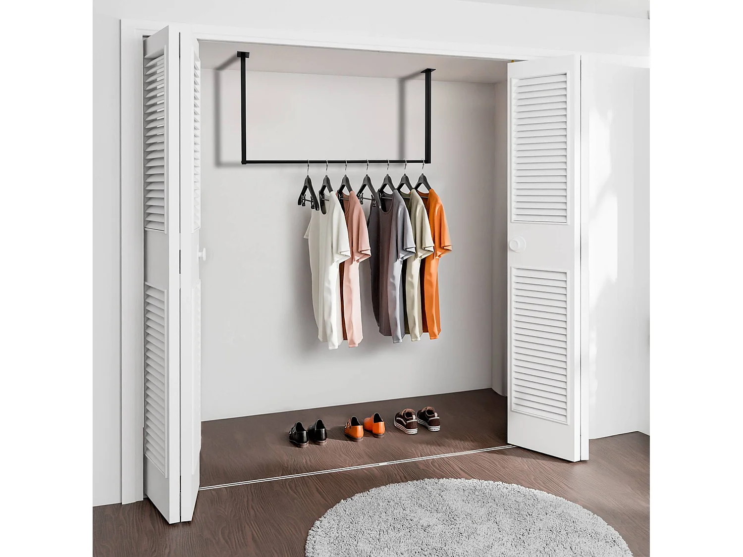 Portant à vêtement - Métal - 120x60 cm - Noir - Fenton