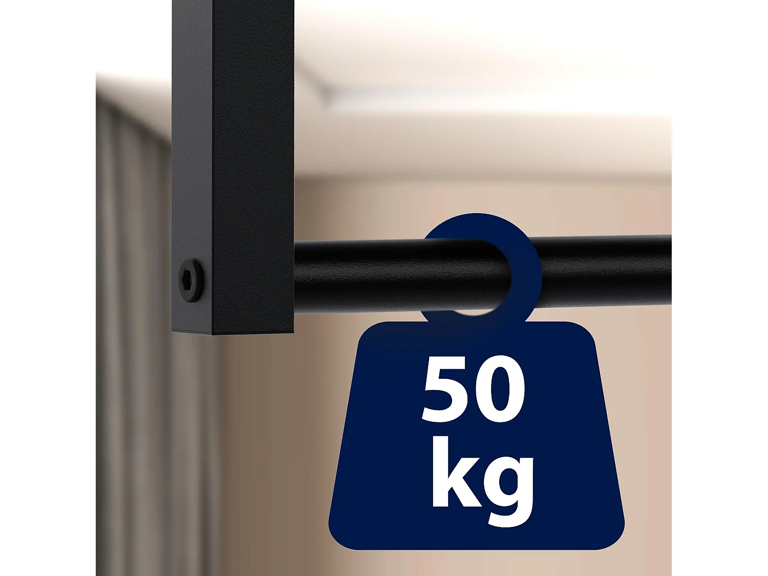 Portant à vêtement - Métal - 120x60 cm - Noir - Fenton