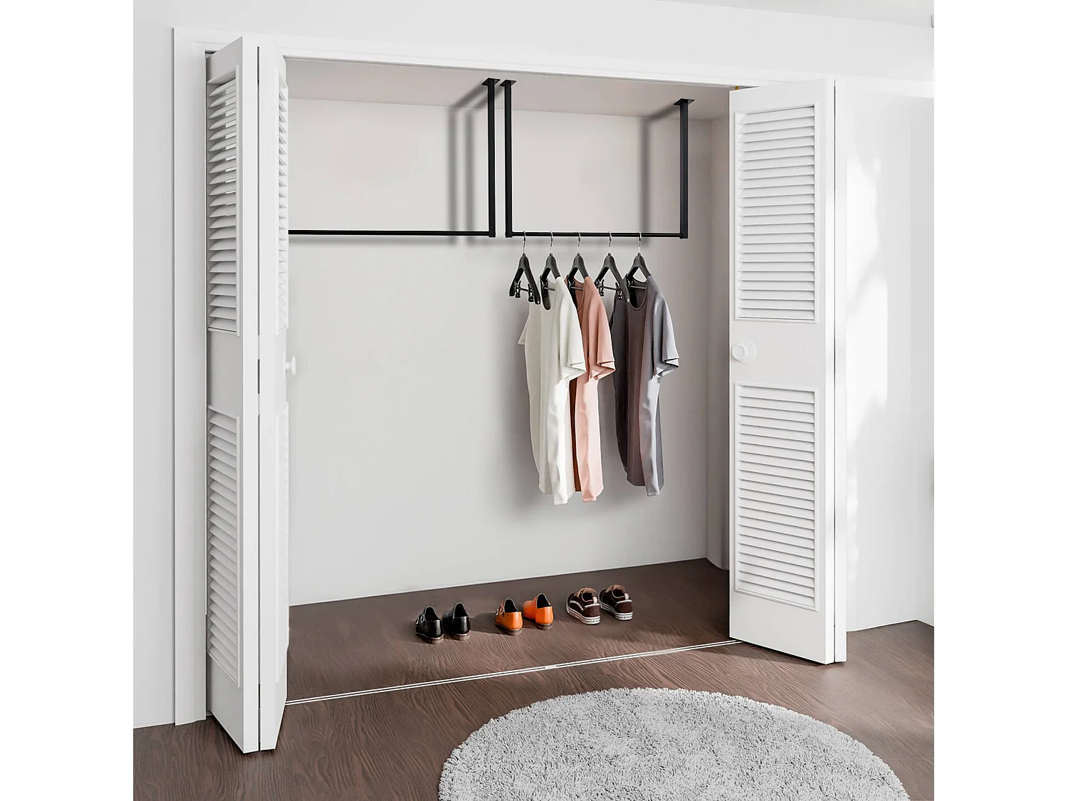 Portant à vêtement - Métal - 80x60 cm - Noir - Fenton