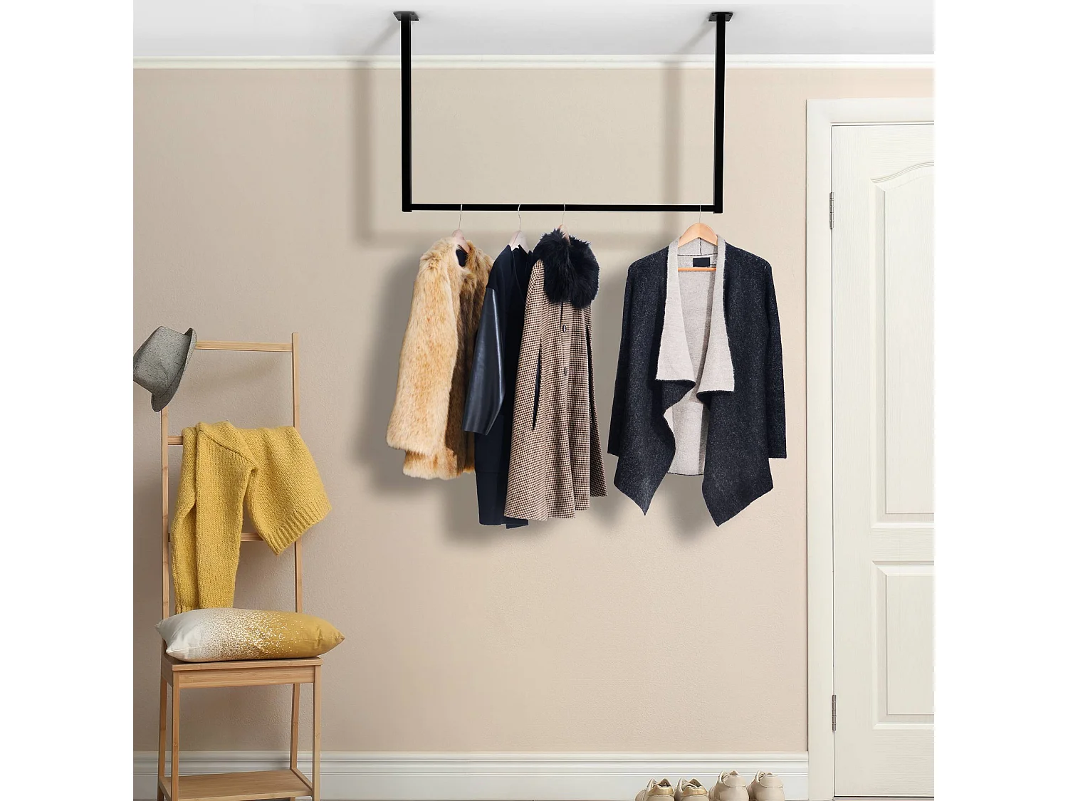 Portant à vêtement - Métal - 100x60 cm - Noir - Fenton