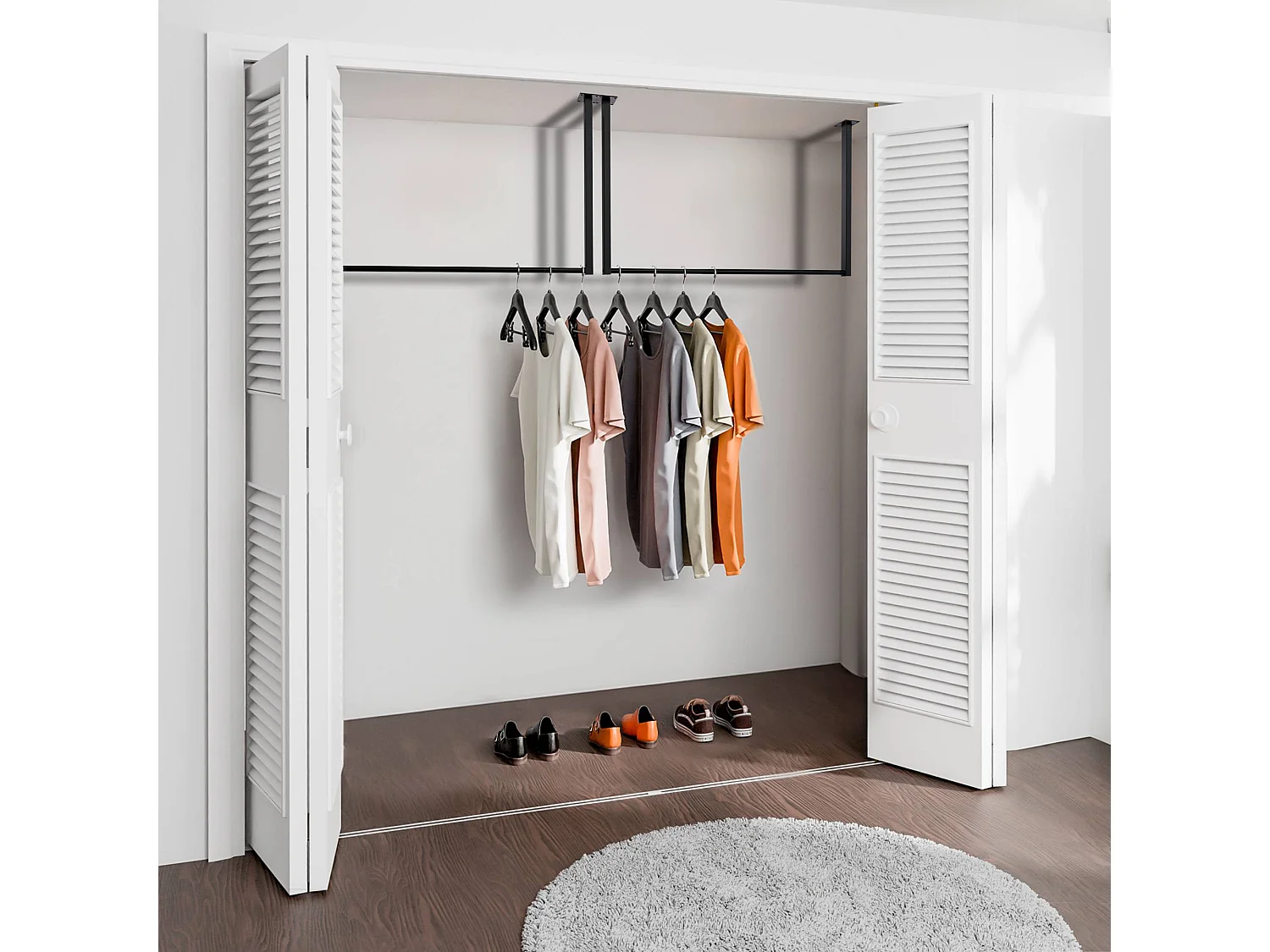 Portant à vêtement - Métal - 100x60 cm - Noir - Fenton