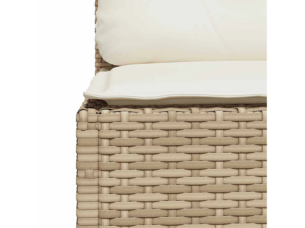 Salon de jardin avec coussins 9 pcs beige résine tressée