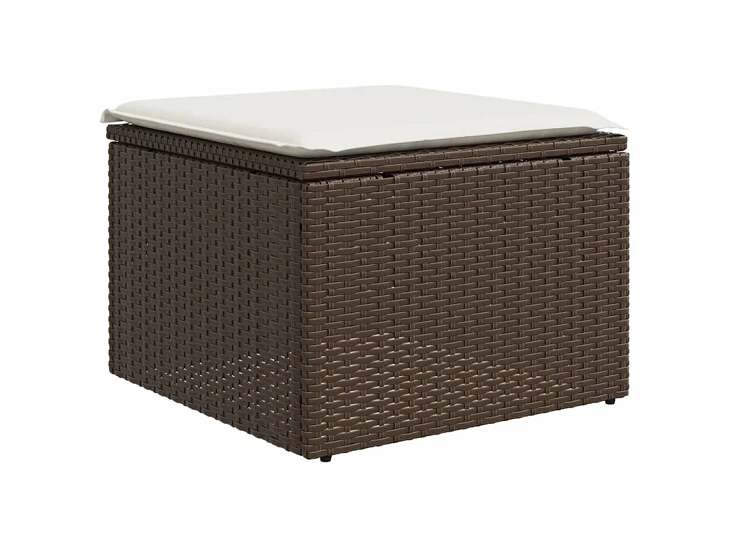 11-delige Loungeset met kussens poly rattan bruin