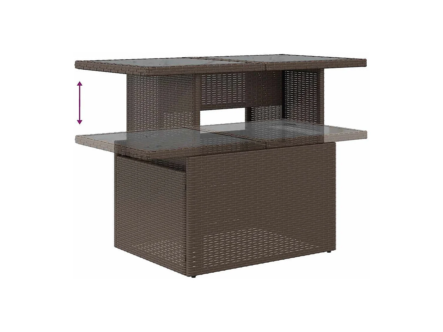 Salon de jardin 8 pcs avec coussins marron résine tressée