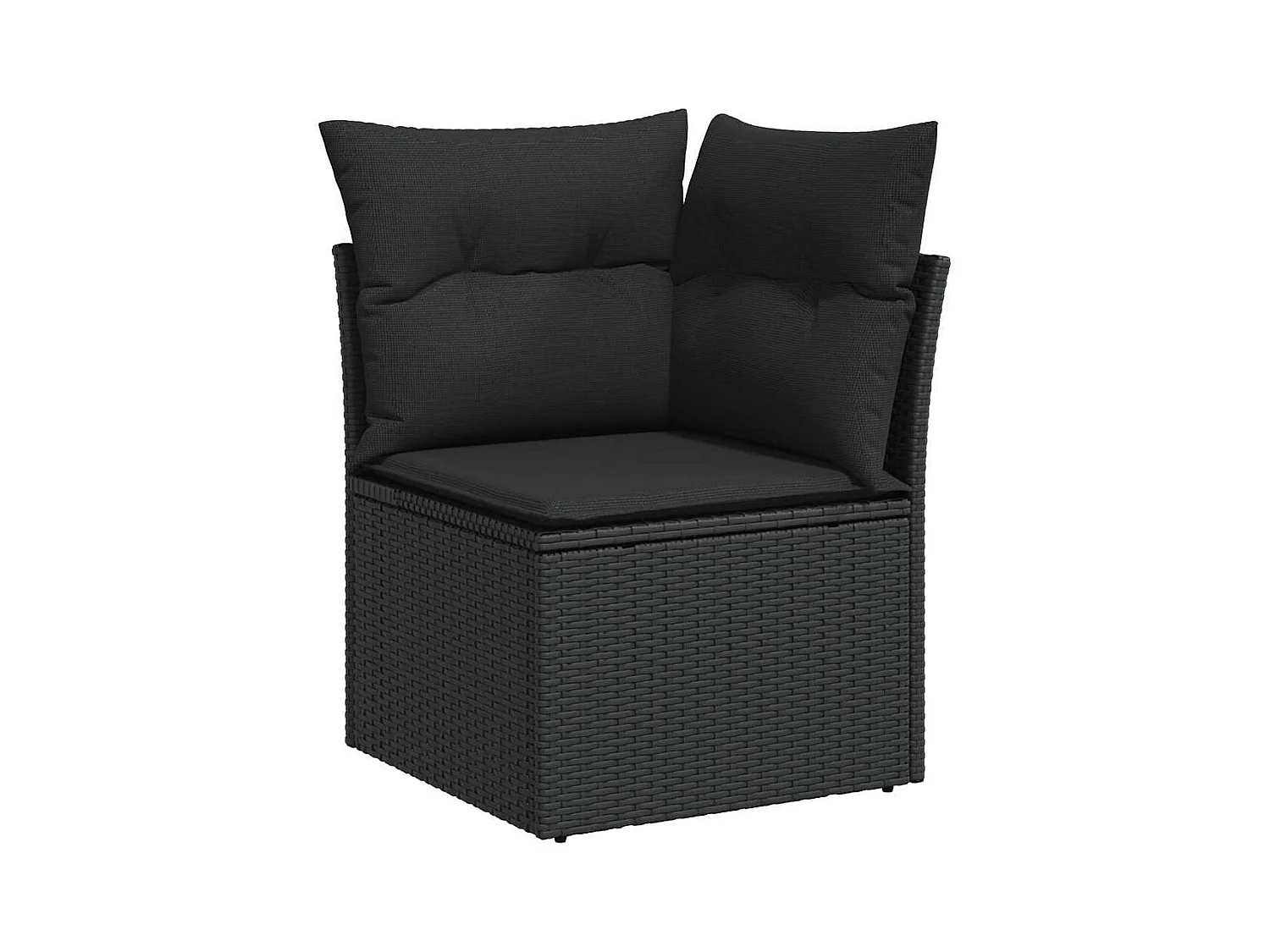 8-delige Loungeset met kussens poly rattan zwart
