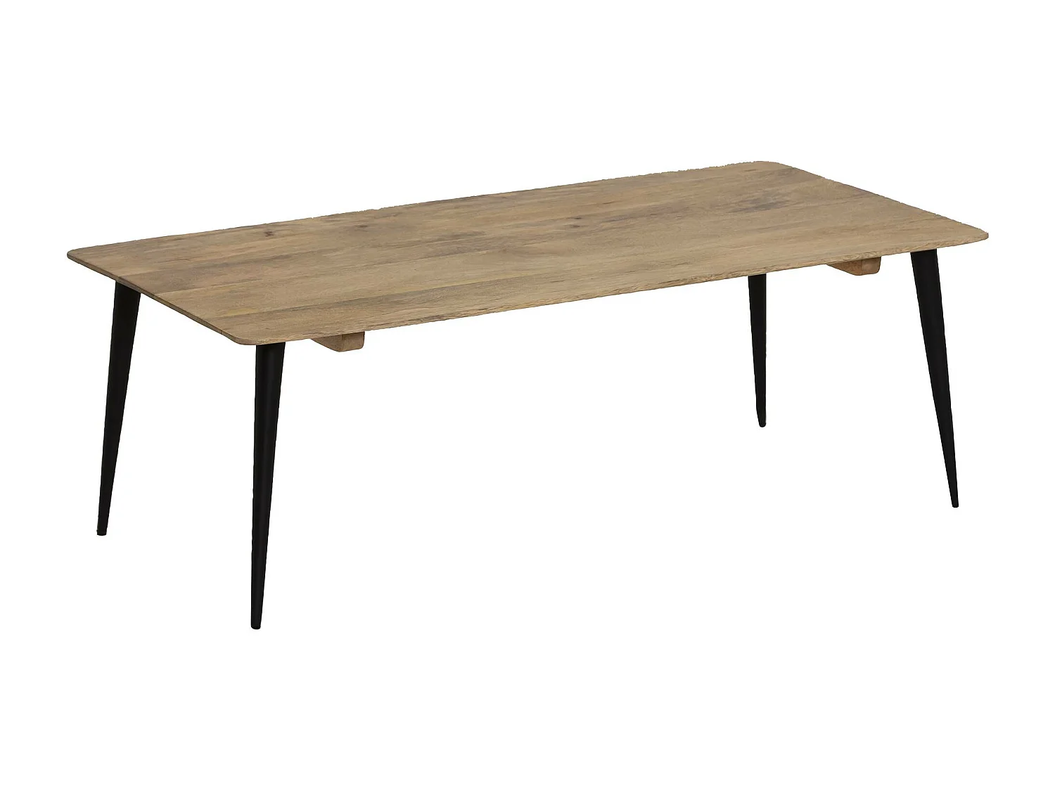 Table basse rectangle en bois de manguier et métal Aimée
