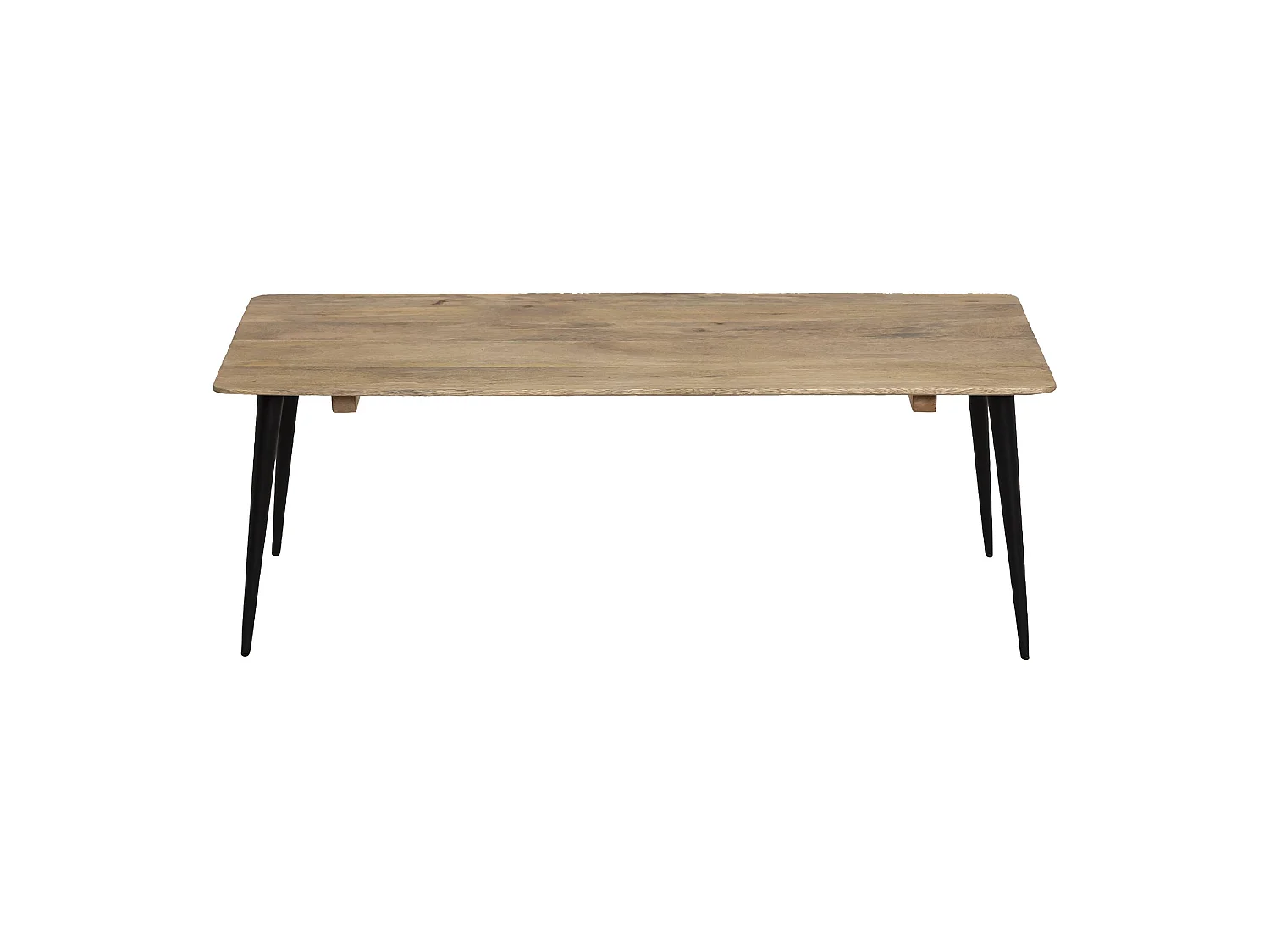 Table basse rectangle en bois de manguier et métal Aimée