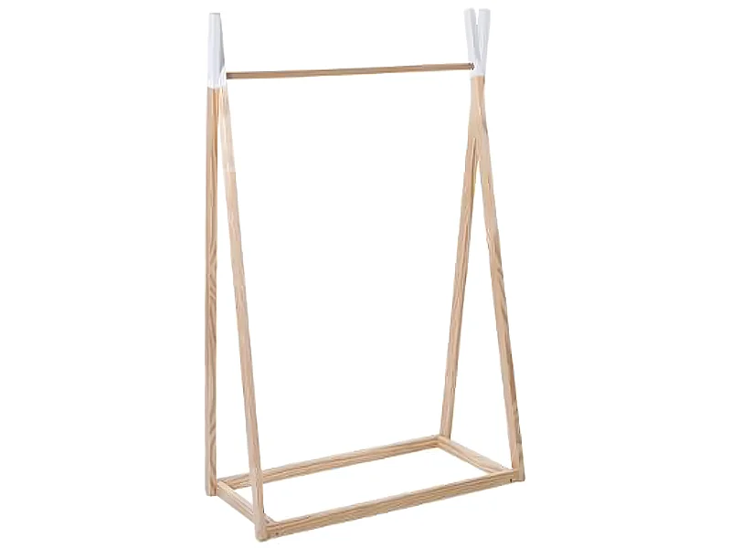 Penderie enfant scandinave blanc et naturel - Dim : L 78 x l 126 x H 38 cm