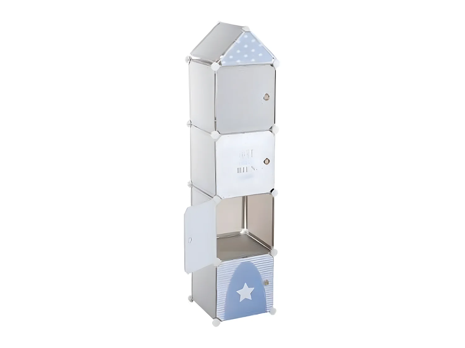 Colonne de rangement coloris Gris en Polypropylène - Dim : L34x l140 x H32 cm