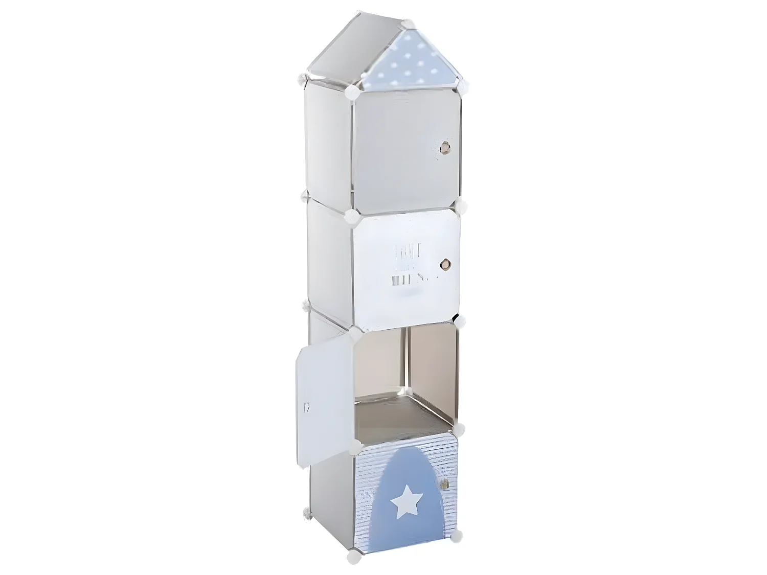 Colonne de rangement coloris Gris en Polypropylène - Dim : L34x l140 x H32 cm