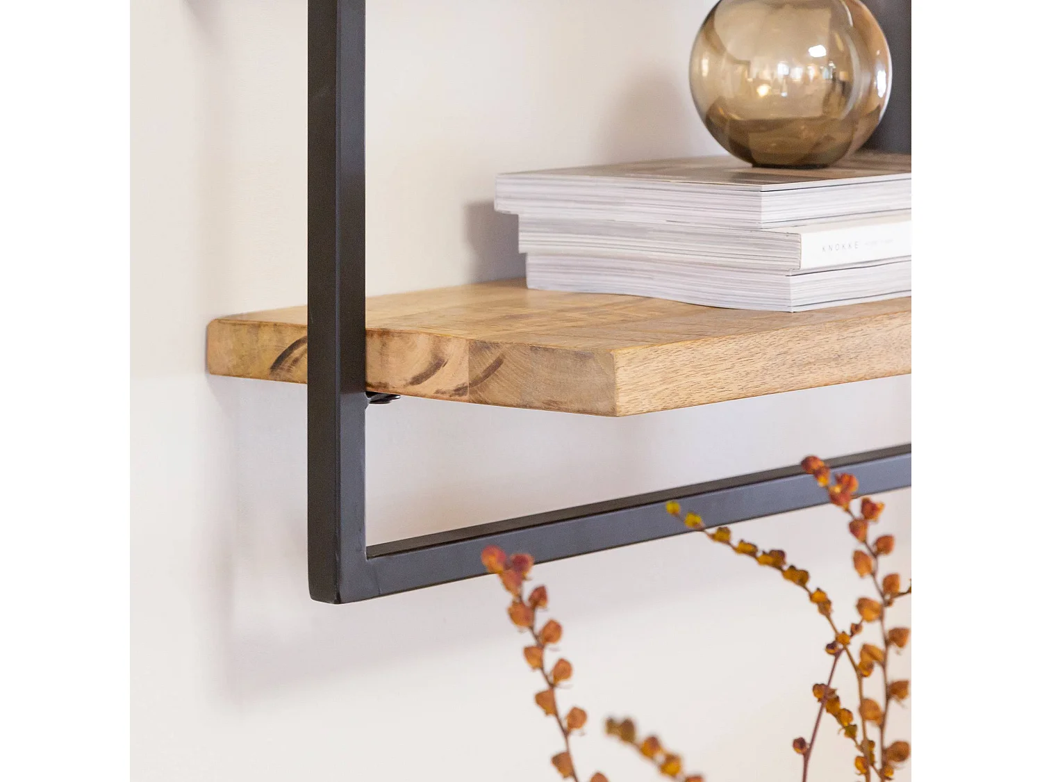 Etagère murale en bois de manguier grand modèle Joie