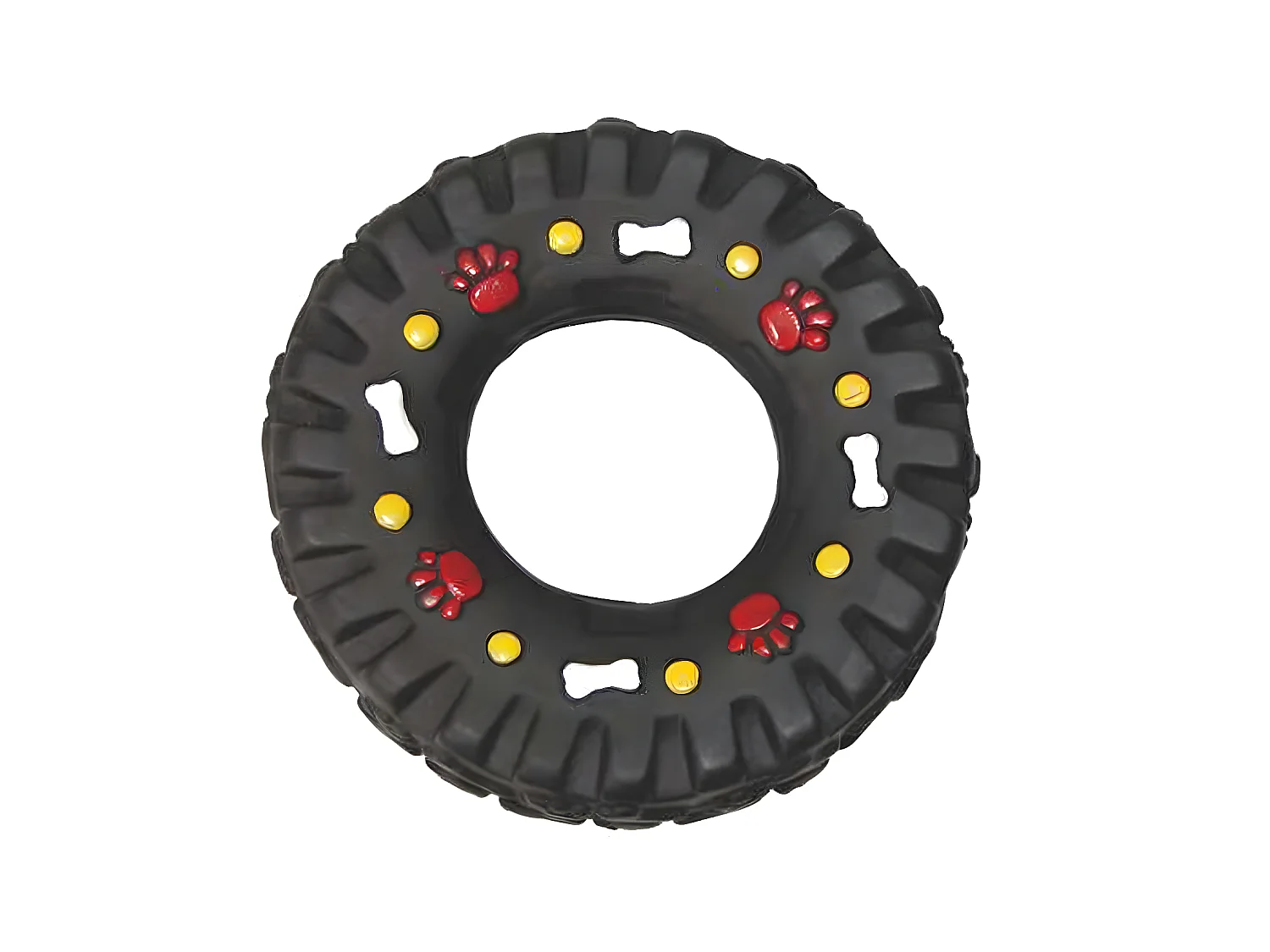 Jouet pneu vinyle sonore pour chien