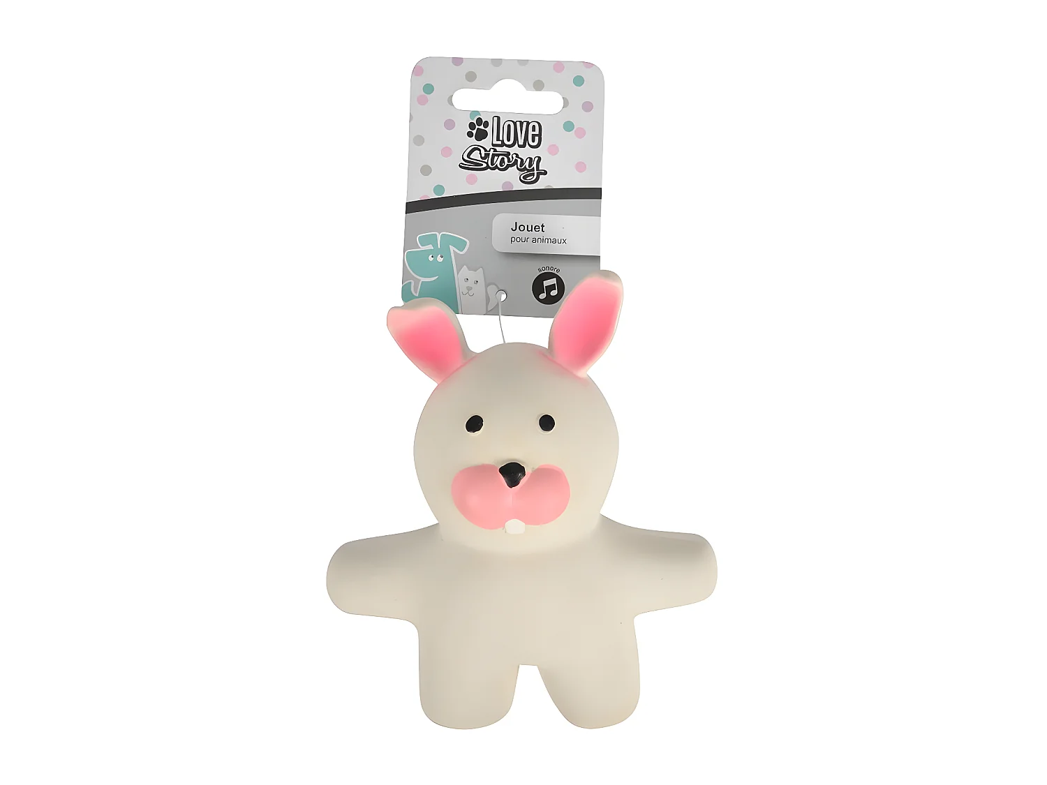 Jouet lapin sonore pour chien