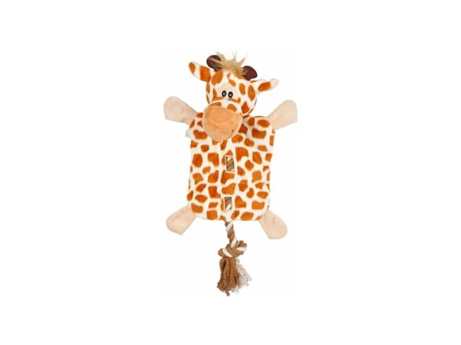 Jouet peluche Girafe et corde pour chien