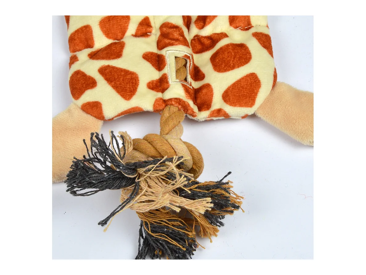 Jouet peluche Girafe et corde pour chien