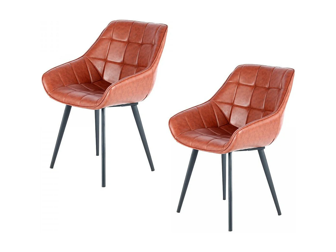 Fauteuil semi artisanal LOT DE 2 AFE 56x59x88 marron marron et noir