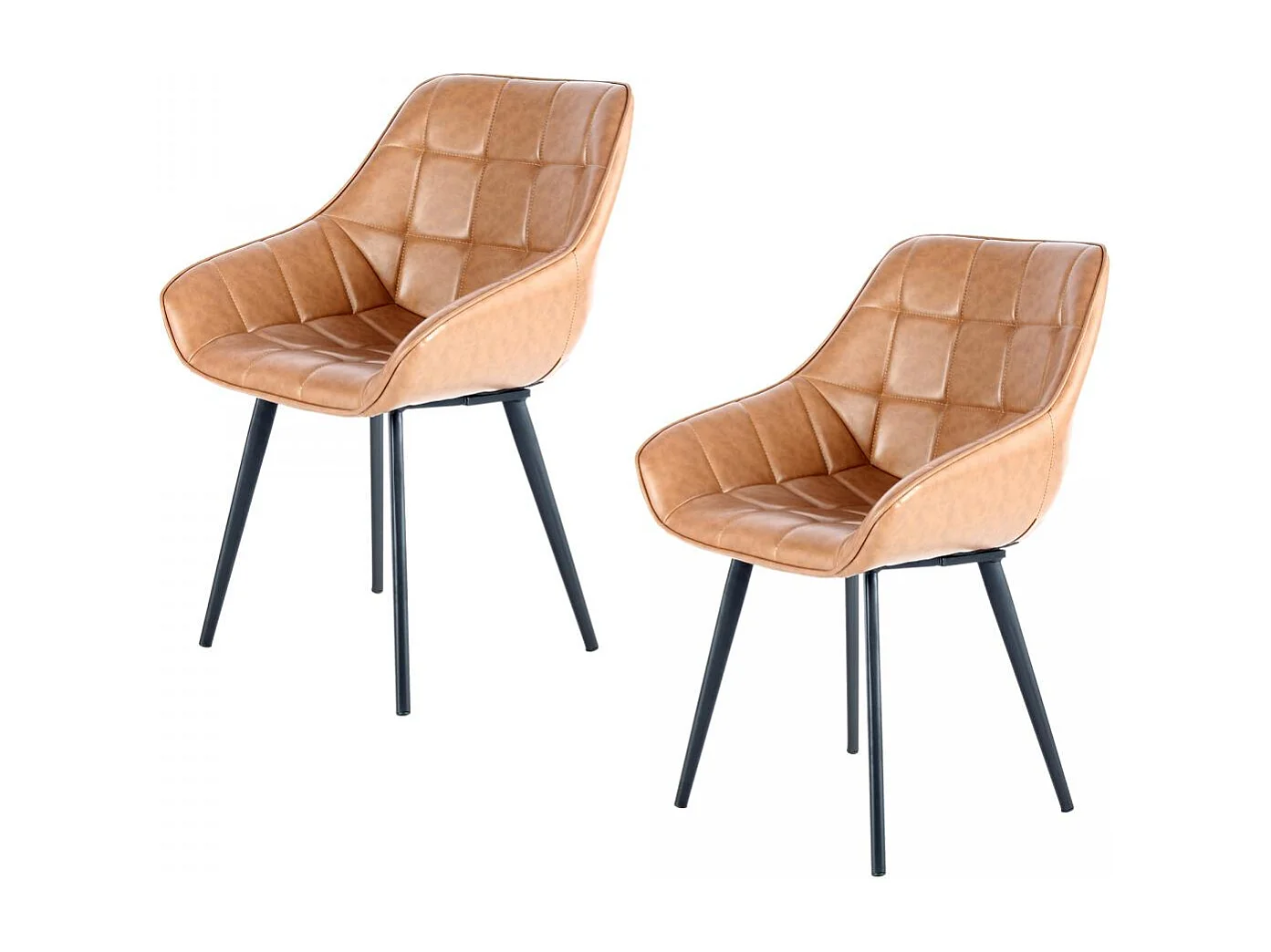 Fauteuil semi artisanal LOT DE 2 AFE 56x59x88 marron et noir