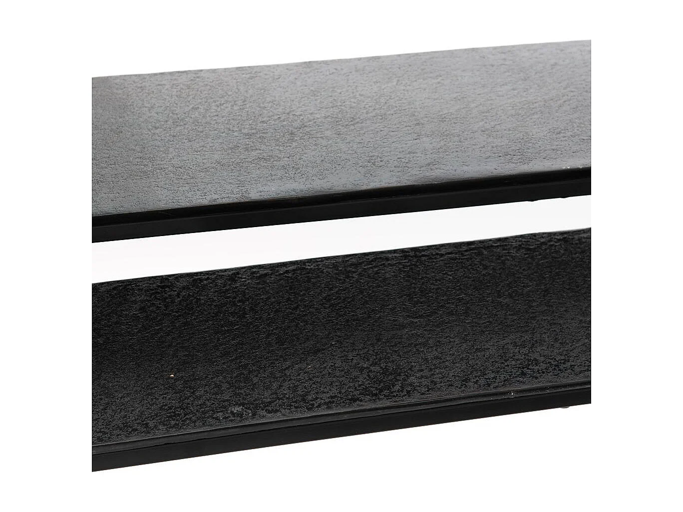 Set de 2 consoles en fonte d'aluminium finition noire irisée