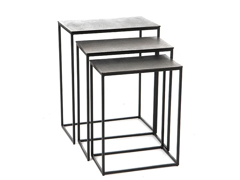 Set de 3 mini consoles SILVER en fonte d'aluminium