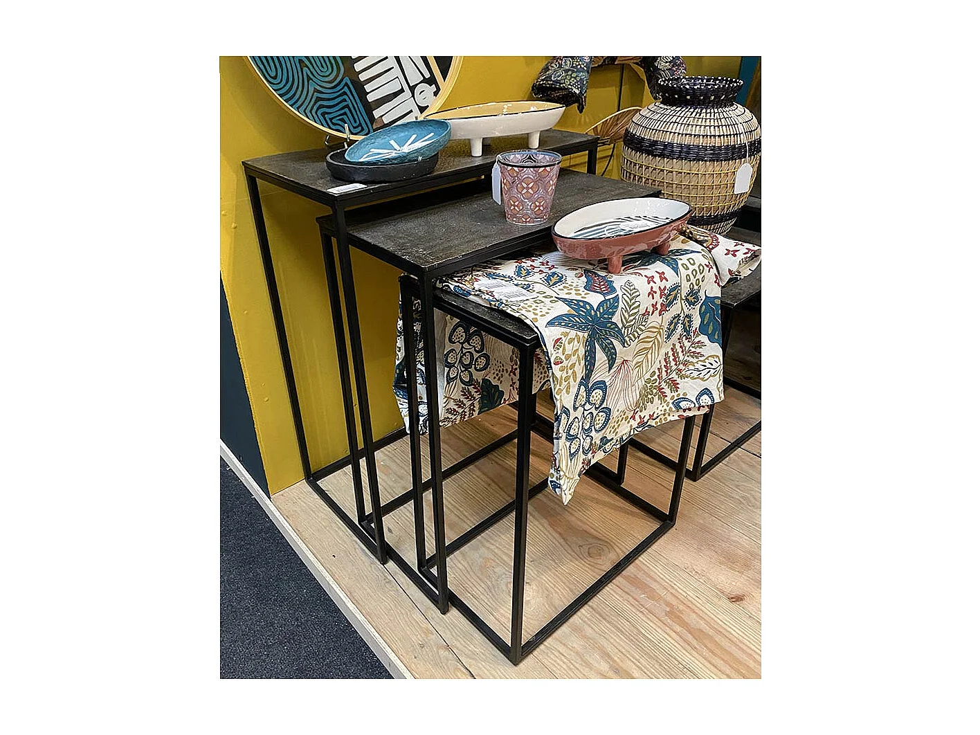 Set de 3 mini consoles SILVER en fonte d'aluminium