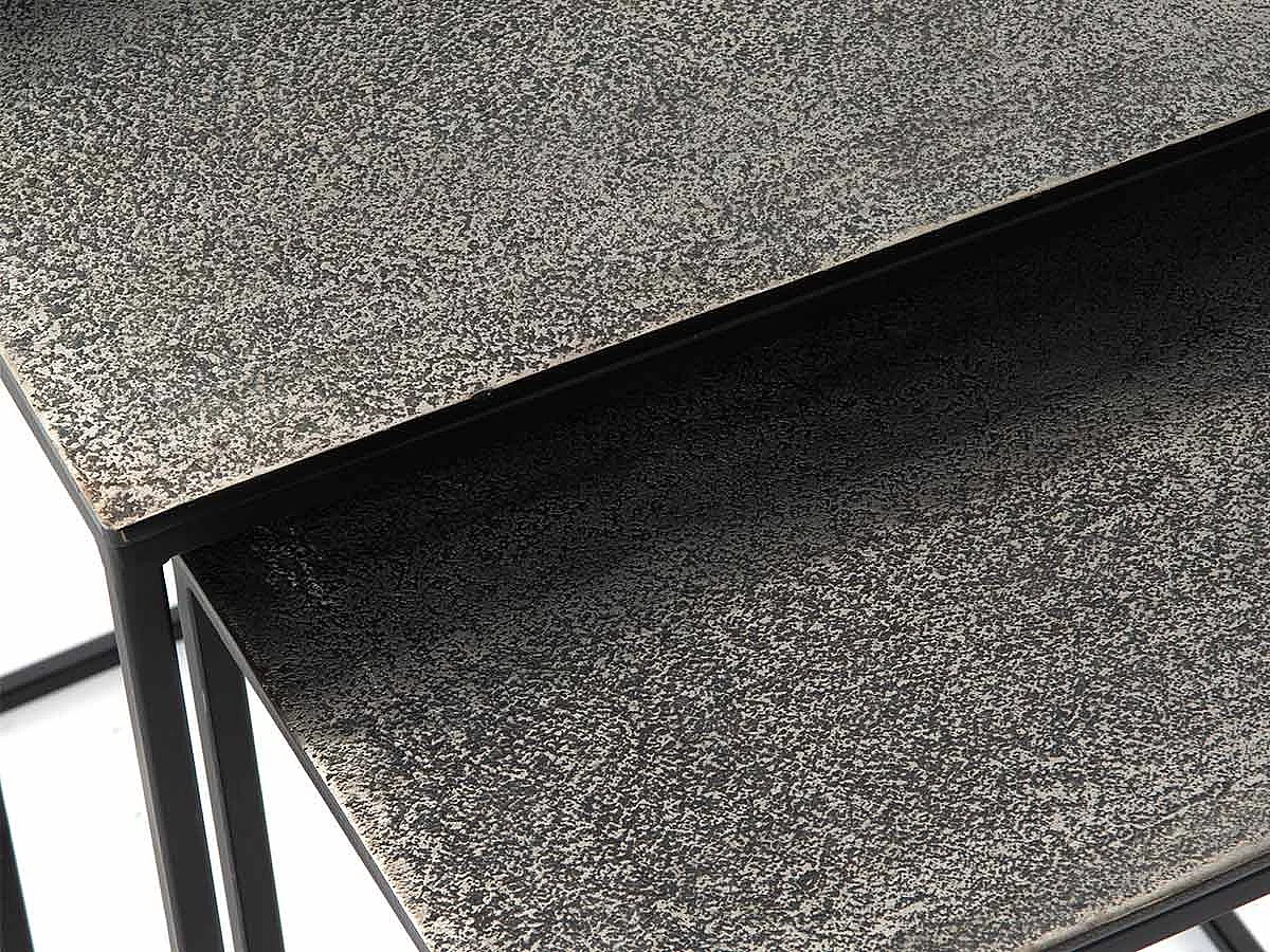 Set de 3 mini consoles SILVER en fonte d'aluminium