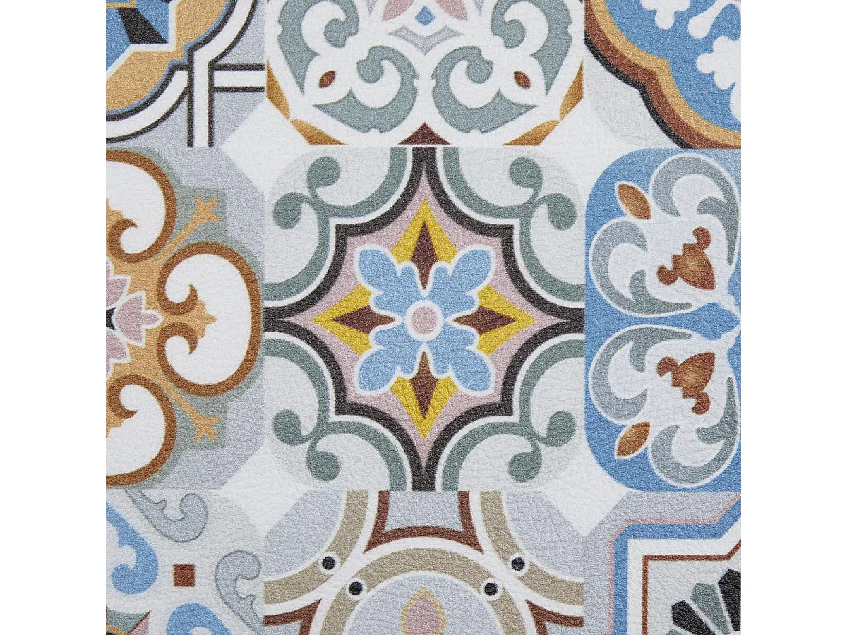 Tappeto da cucina 50x150 in PVC blu e grigio disegno geometrico PKIT