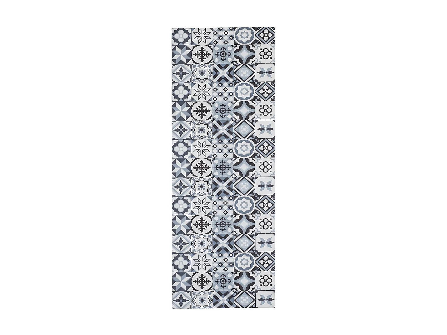 tapis cuisine 120x170 en PVC gris et noir motif floral PVC KIT