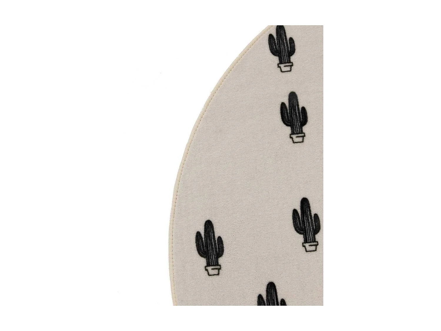 Tapis enfant Ø90cm rond tissé blanc PRICKLY