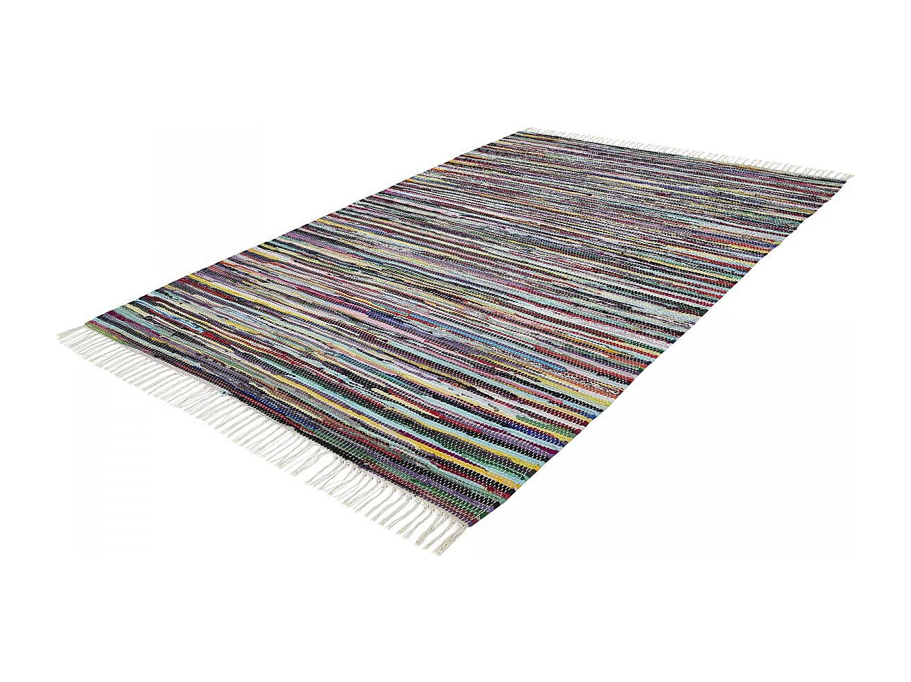 Tappeto Kilim 50x80 rettangolo intrecciato in cotone multicolore fantasia etnica TIMULTI